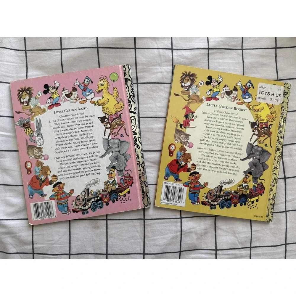 Lot of 2 Disney Winnie the Pooh Little Golden Books Vintage 90s Missing Bullhorn